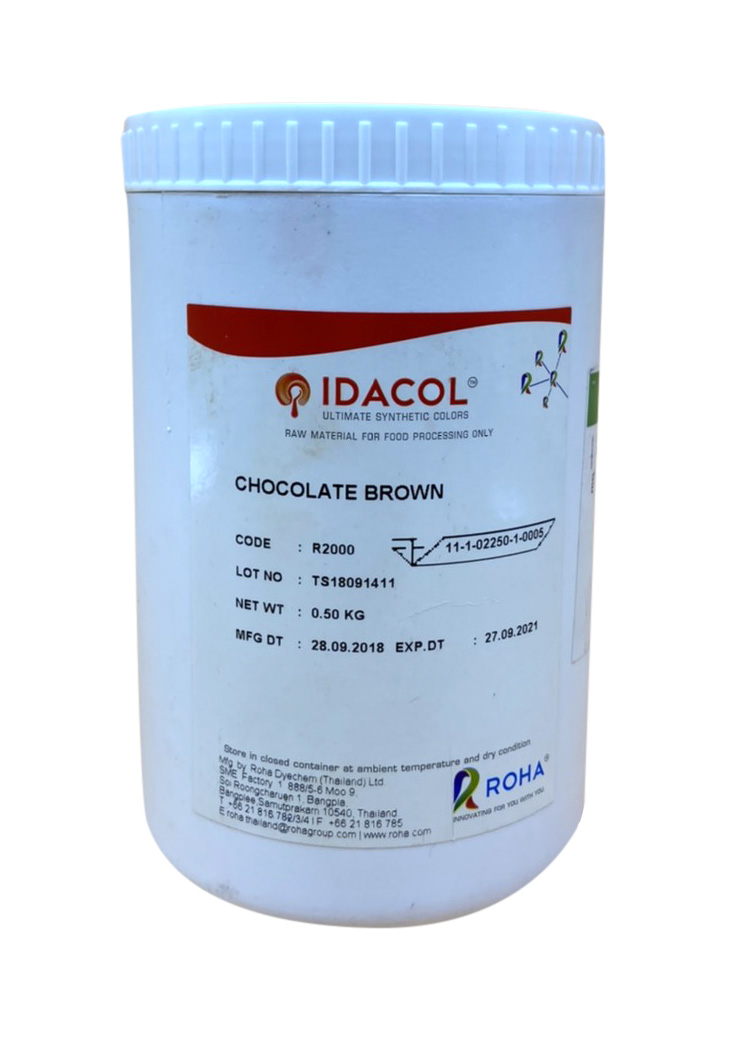 สีผสมอาหาร "น้ำตาล "IDACOL"  1*500g. (Chocolate Brown)